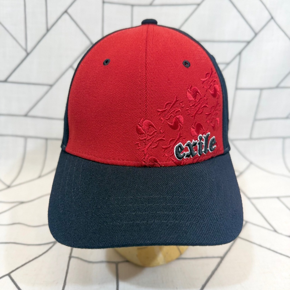 Zephyr SAMPLE Exile Cycles Hat XL Red Black Z-Fit Biker Baseball Cap NWT